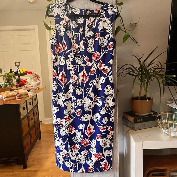 red white and blue floral dress Pastel Blue and Red Floral Print V-Neck Dress · Filly Flair main image 0